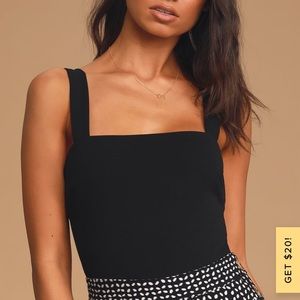 Lulus Symbolize Black Sleeveless Bodysuit